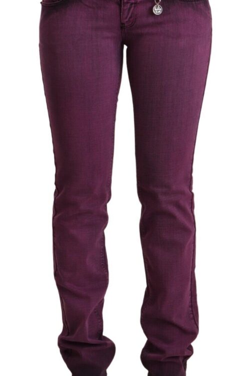 Costume National Elegant Purple Slim Fit Denim Jeans