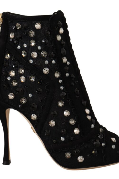 Dolce & Gabbana Embellished Crystal Short Boots