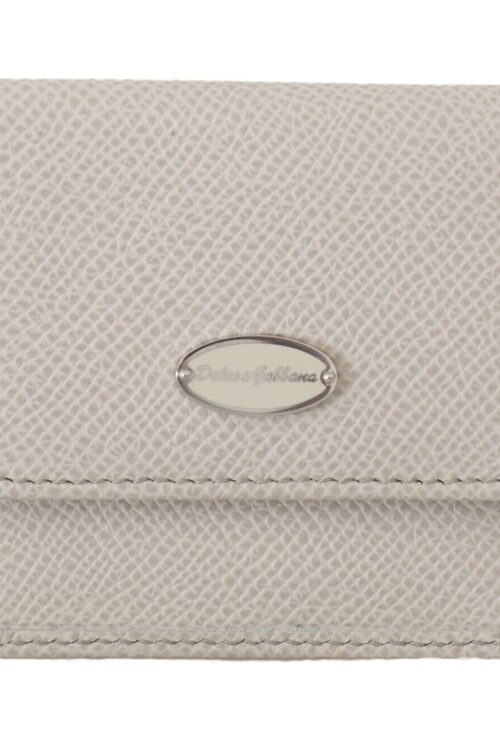 Dolce & Gabbana Chic White Leather Condom Case Wallet