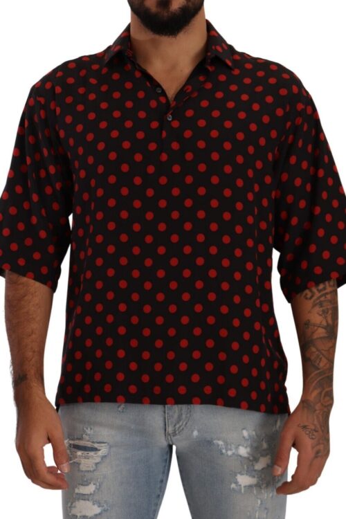 Dolce & Gabbana Elegant Silk Polka Dots Button-Down Shirt