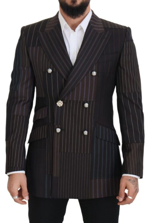 Dolce & Gabbana Multicolor Wool Silk Blend Slim Fit Blazer