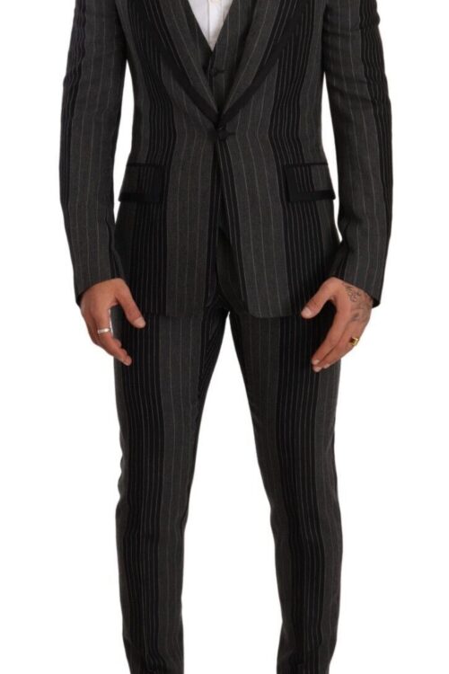 Dolce & Gabbana Elegant Striped Three-Piece Suit