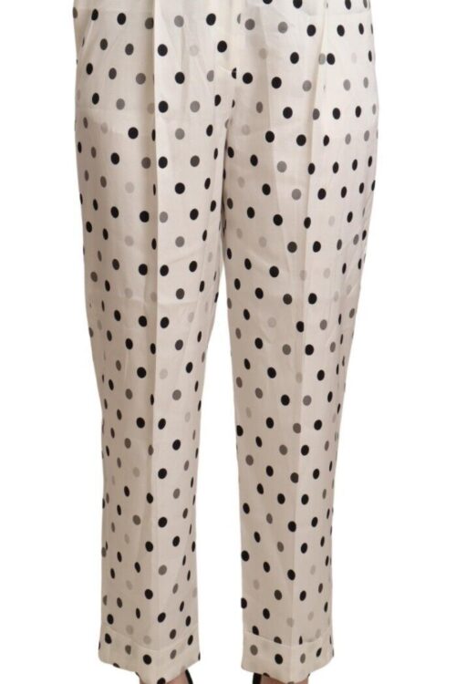 Ermanno Scervino Chic High Waist Polka Dotted Tapered Pants
