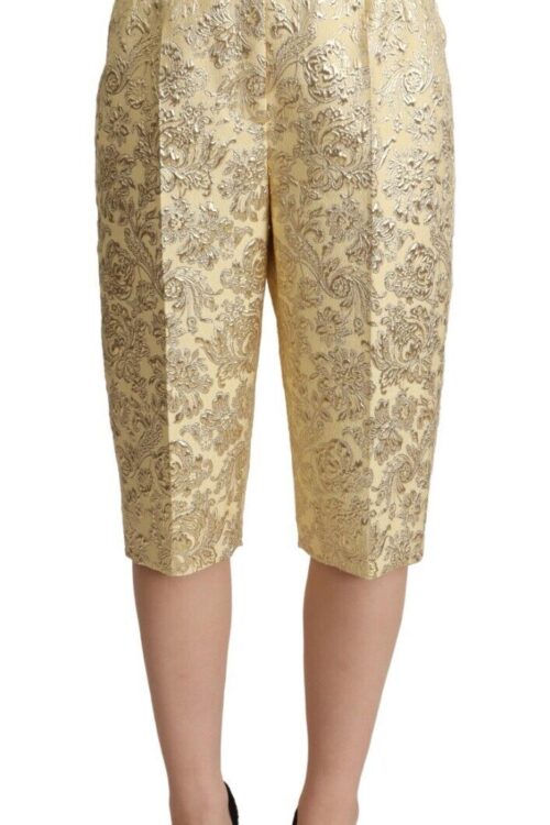 Dolce & Gabbana Elegant Beige High-Waisted Cropped Pants