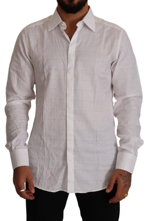 Dolce & Gabbana Elegant White Cotton Dress Shirt – Slim Fit