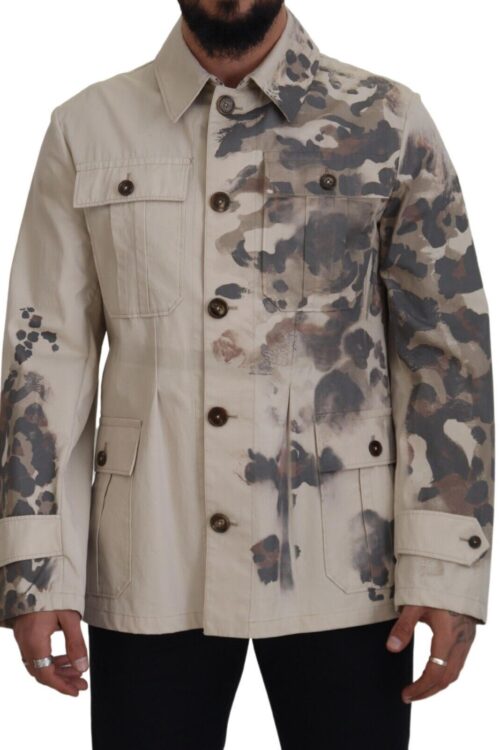 Dolce & Gabbana Elegant Beige Cotton Button-Down Shirt