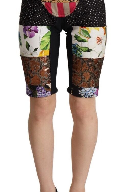 Dolce & Gabbana Elegant Floral Cropped Pants in Purple Hues
