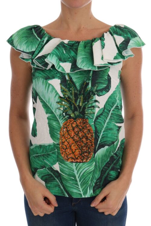 Dolce & Gabbana Elegant Sequined Pineapple Blouse