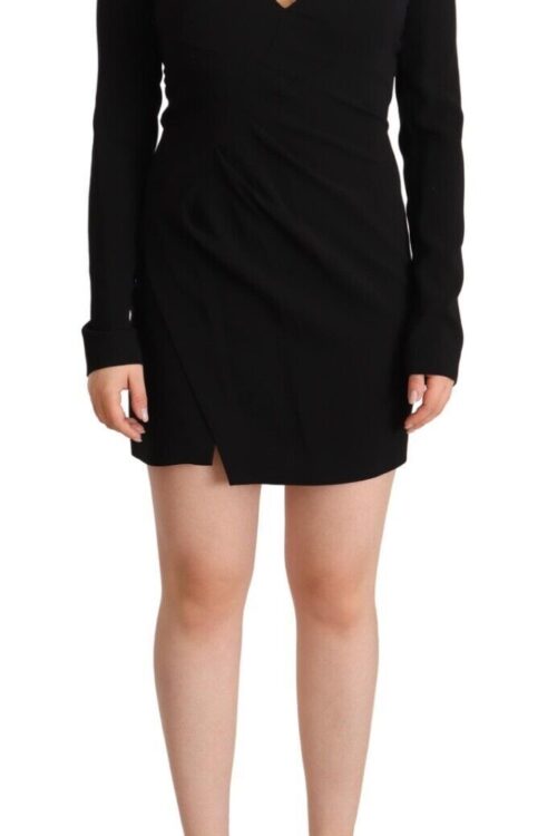 Dsquared² Elegant Black V-Neck Mini Dress