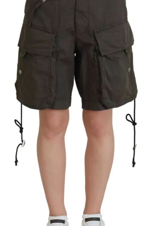 Dsquared² Green High Waist Cargo Bermuda Women Shorts