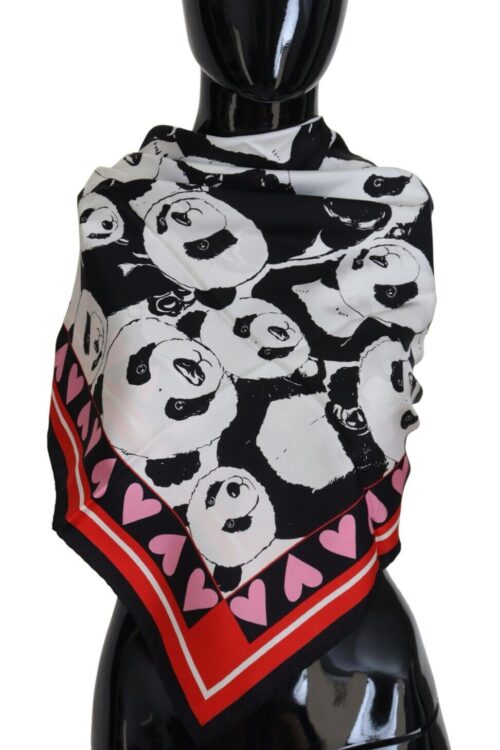 Dolce & Gabbana Elegant Panda Print Silk Scarf