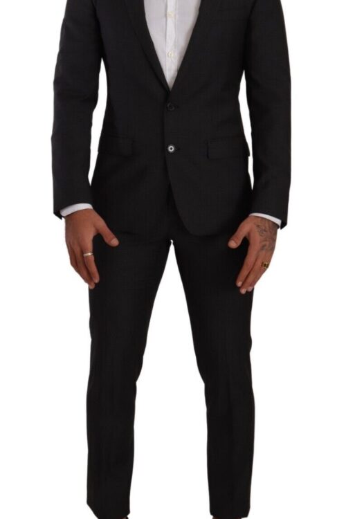Dolce & Gabbana Elegant Black Wool Martini Suit