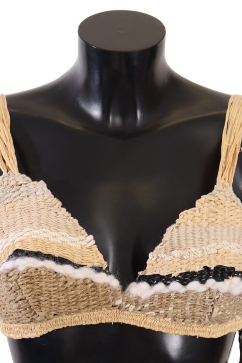Dolce & Gabbana Chic Beige Crochet Cropped Top