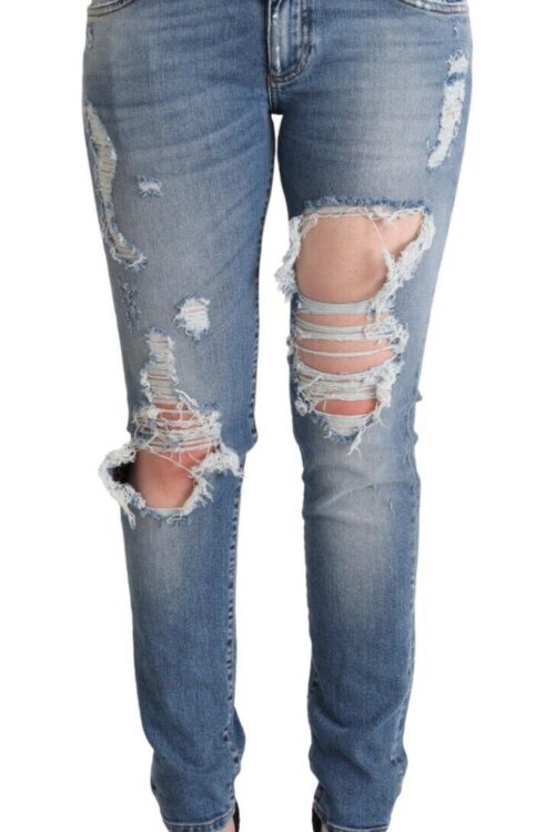Dolce & Gabbana Chic Distressed Denim Skinny Jeans