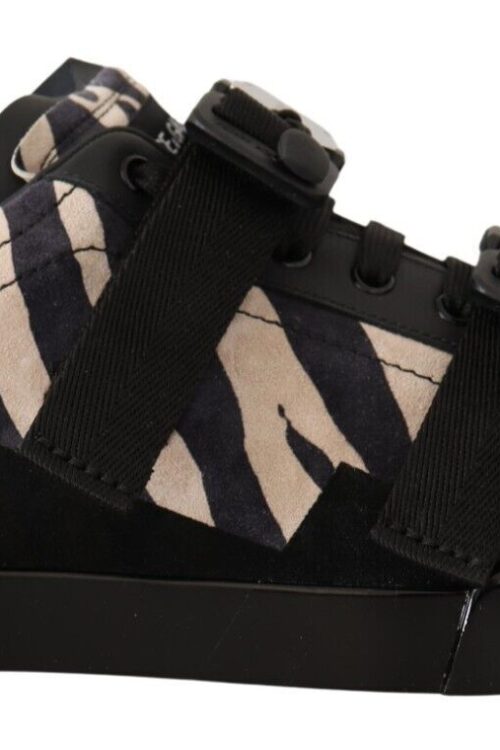 Dolce & Gabbana Zebra Suede Low Top Fashion Sneakers