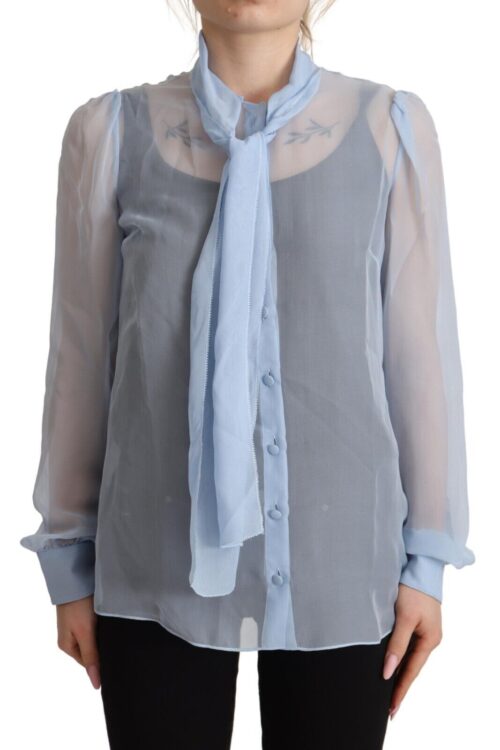 Dolce & Gabbana Elegant Silk Ascot Collar Blouse