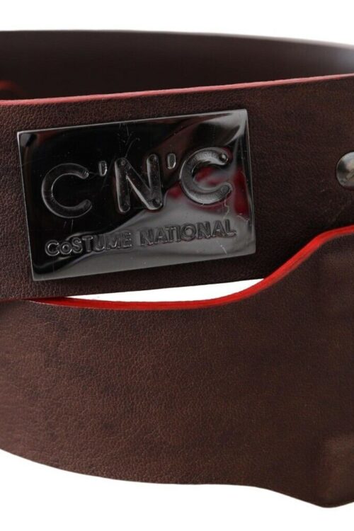 Costume National Elegant Dark Brown Leather Fashion Belt