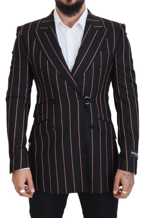 Dolce & Gabbana Elegant Slim Fit Double-Breasted Black Blazer