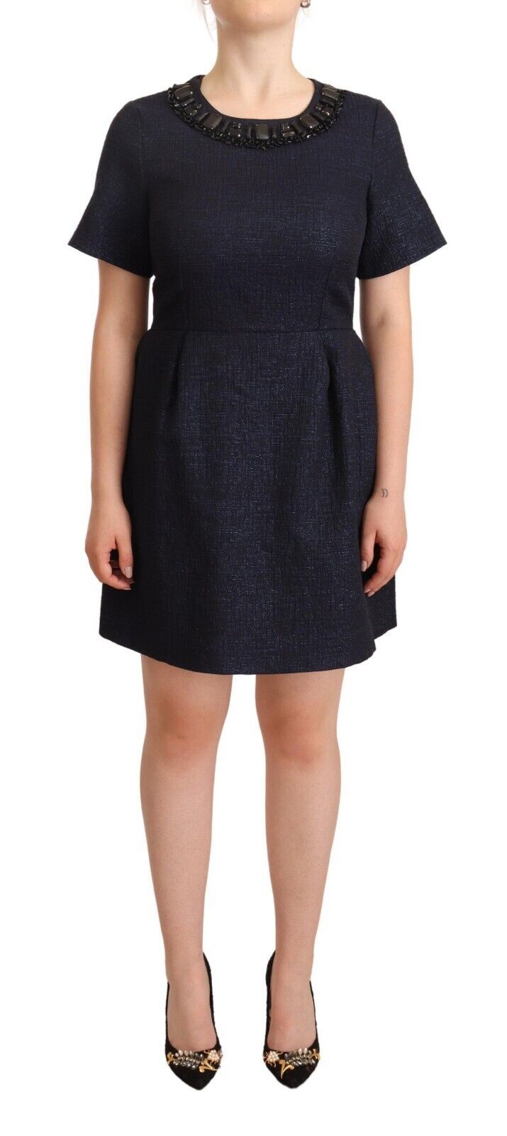 L’Autre Chose Elegant A-Line Embellished Mini Dress