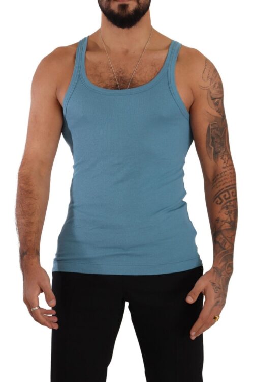 Dolce & Gabbana Elegant Blue Round Neck Tank Top
