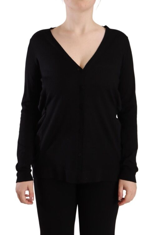 Dolce & Gabbana Elegant Black V-Neck Wool Pullover