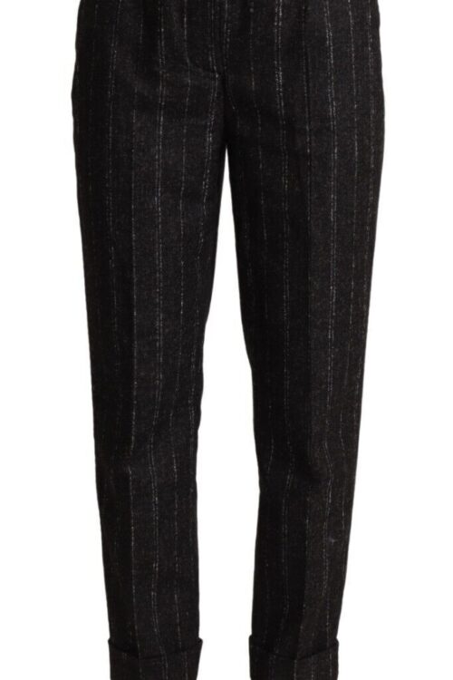 Dolce & Gabbana Elegant High-Waisted Striped Tapered Pants