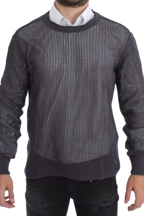 Dolce & Gabbana Elegant Crew-Neck Netted Sweater in Light Purple