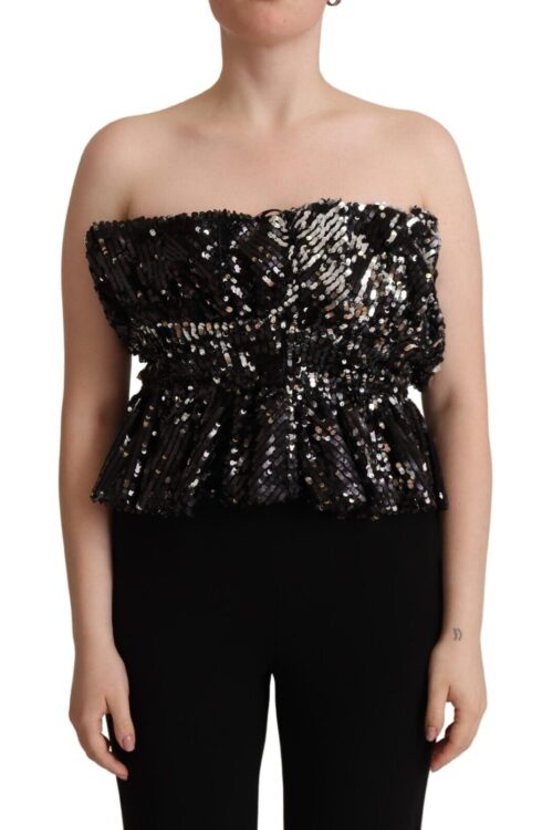 Aniye By Elegant Strapless Sequined Top