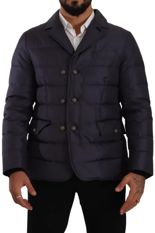 Dolce & Gabbana Elegant Dark Blue Silk Blend Jacket