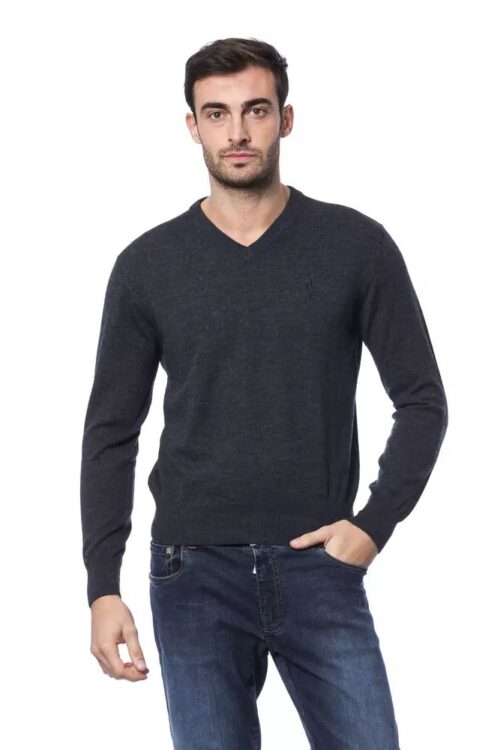 Billionaire Italian Couture Embroidered Merino Wool Crew Neck Sweater