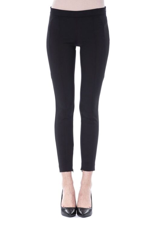 BYBLOS Elegant Black Skinny Pants with Zip Closure