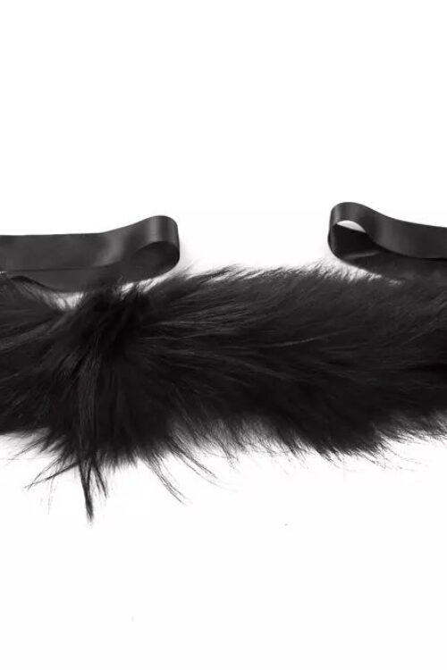 BYBLOS Elegant Leather and Fur Neck Warmer