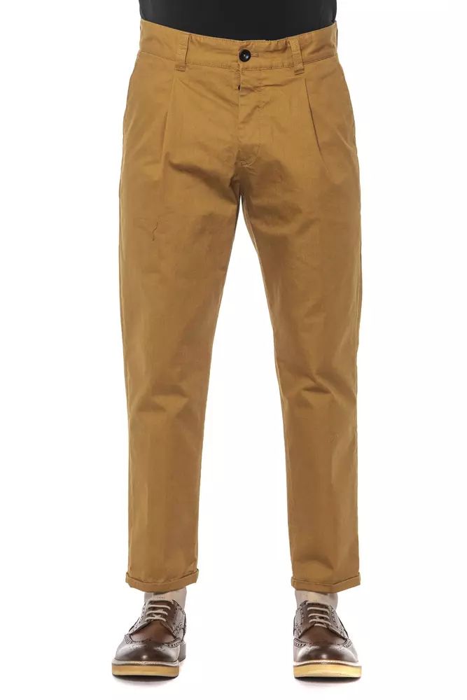 PT Torino Elegant Cotton Pleated Men’s Trousers