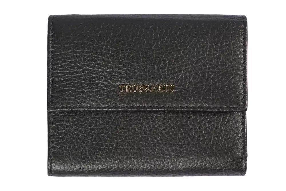 Trussardi Elegant Black Leather Women’s Wallet
