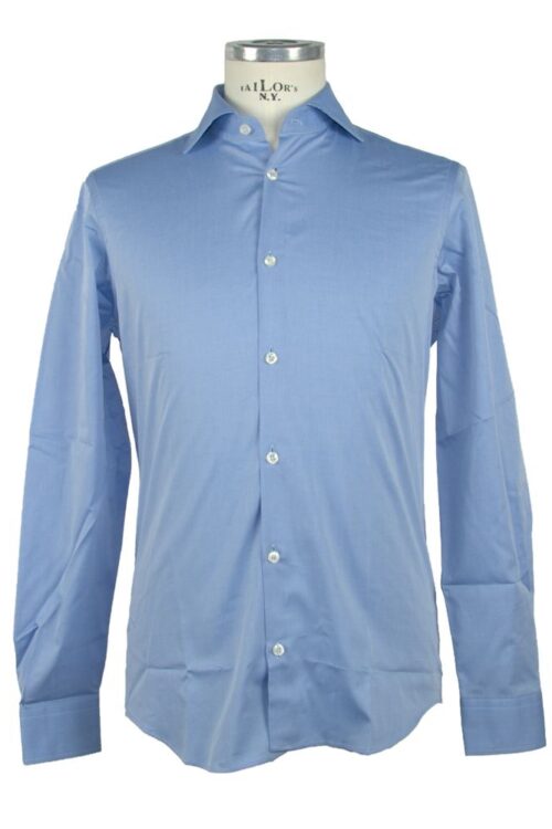 Made in Italy Elegance Unleashed Light Blue Cotton Shirt