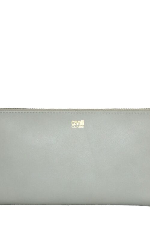 Cavalli Class Elegant Grey Calfskin Wallet for Her