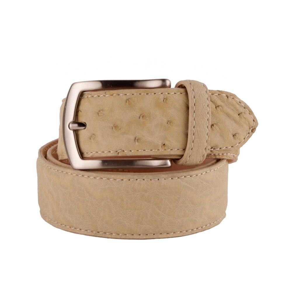 Made in Italy Elegant Ostrich Leather Men’s Belt
