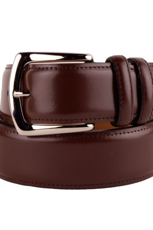 Made in Italy Elegant Smooth Brown Calfskin Belt