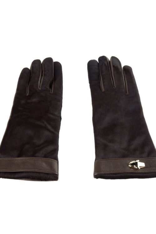 Cavalli Class Elegant Dark Brown Ladies Gloves