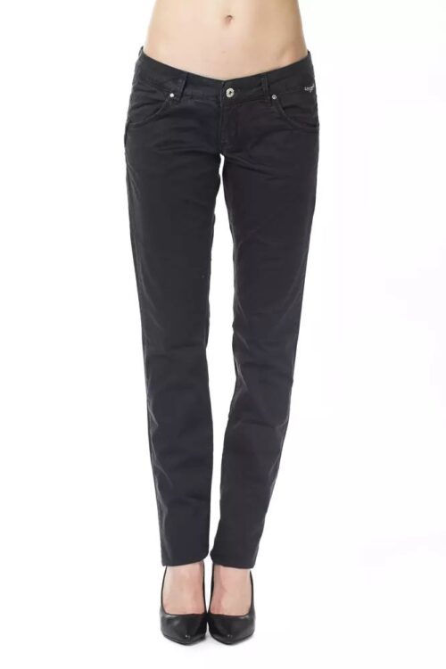 Ungaro Fever Chic Blue Cotton Blend Pants – Flawless Fit & Style