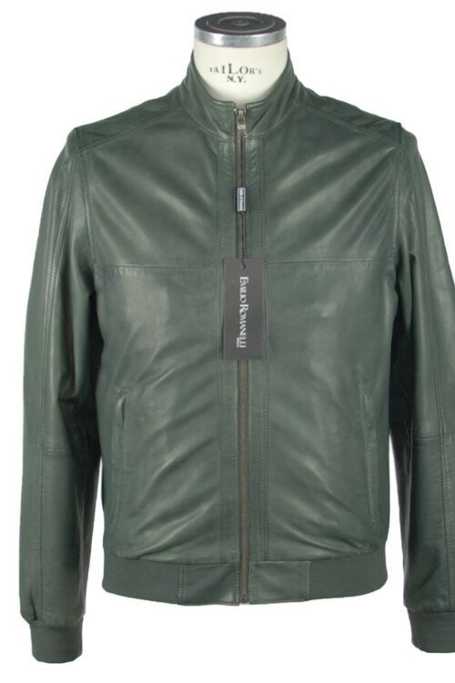 Emilio Romanelli Emerald Elegance Leather Jacket