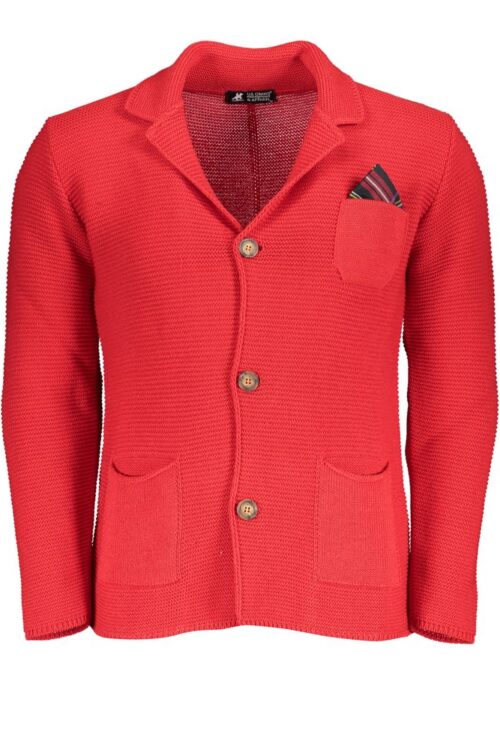 U.S. Grand Polo Chic Pink Cardigan with Elegant Logo Detail