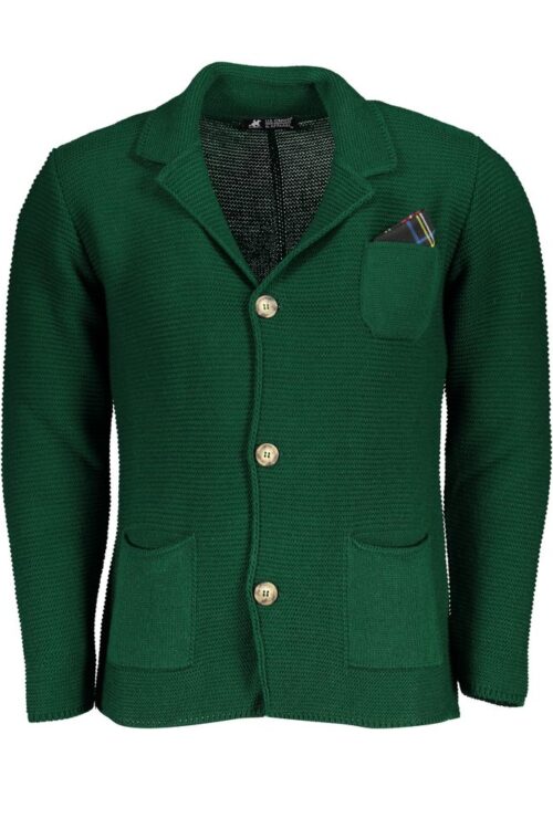 U.S. Grand Polo Elegant Green Cardigan with Pockets