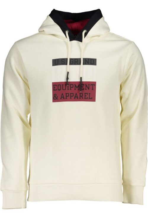 U.S. Grand Polo Elegant Fleece Hooded Sweatshirt with Contrast Details