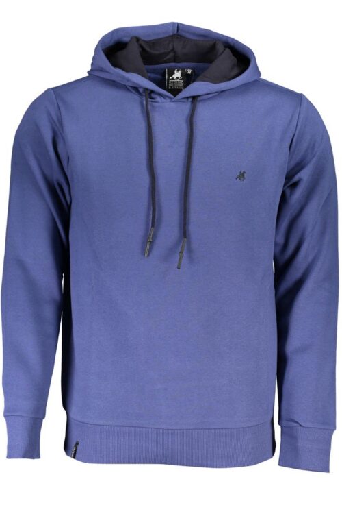 U.S. Grand Polo Elegant Long Sleeve Hooded Sweatshirt in Blue