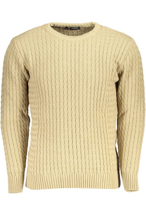 U.S. Grand Polo Beige Twisted Crew Neck Sweater