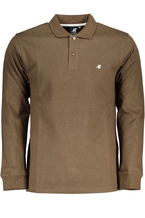 U.S. Grand Polo Elegant Long-Sleeved Brown Polo for Men