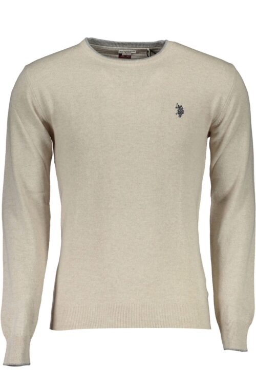 U.S. POLO ASSN. Beige Slim Wool-Cashmere Blend Sweater