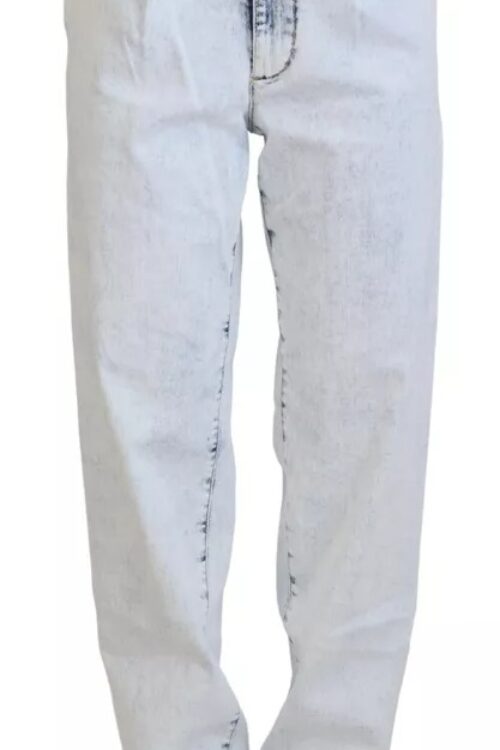 Dsquared² Light Blue Cotton High Waist Straight Denim Jeans